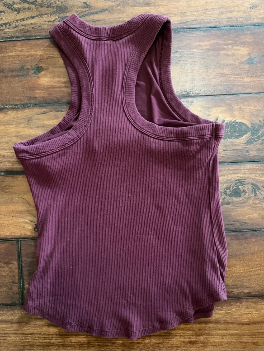Fabletics Ribbed Wine Tank Top With Shelf Bra - Picture 5 of 5